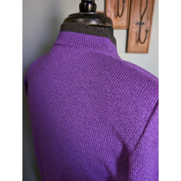 Vintage Purple Wool Sweater Jacket By Donollie Looms - Picture 4 of 10